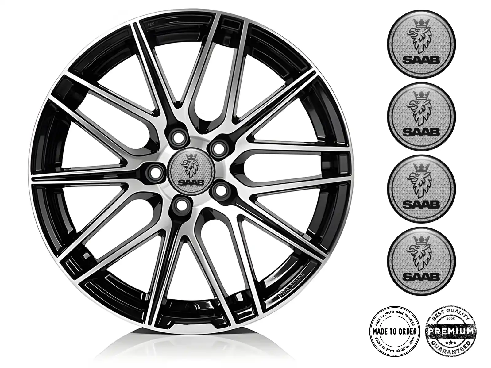 Saab Individuelle Dome Dekoration Premium Felgenlogos